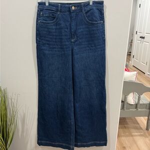 Anthropologie Deep Blue Wide-Leg Jeans! Almost new condition size 31t
